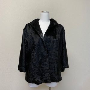 Black H.C. Capwell Co. Fur Salon Jacket